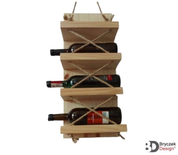 Drewniany Wieszak na Wino - obrazek 3