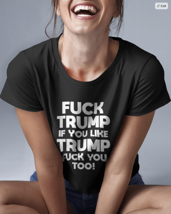 Koszulka - Fuck Trump - czarna-1 - obrazek 3