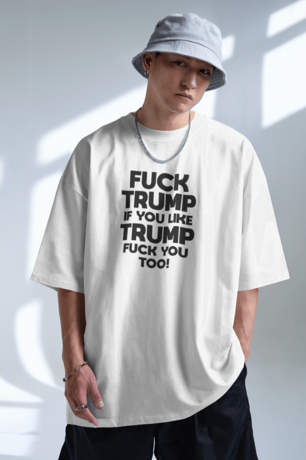 Koszulka - Fuck Trump - biała - obrazek 3
