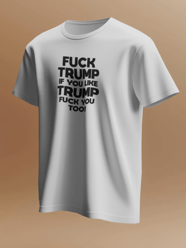 Koszulka - Fuck Trump - biała - obrazek 4